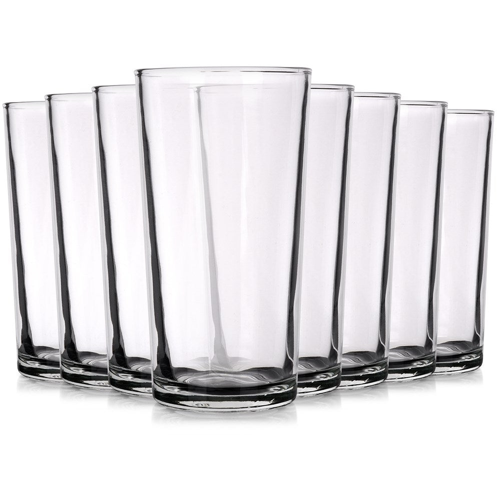 Set of 8 glasses, 230 ml - Thick, transparent glass for drinks