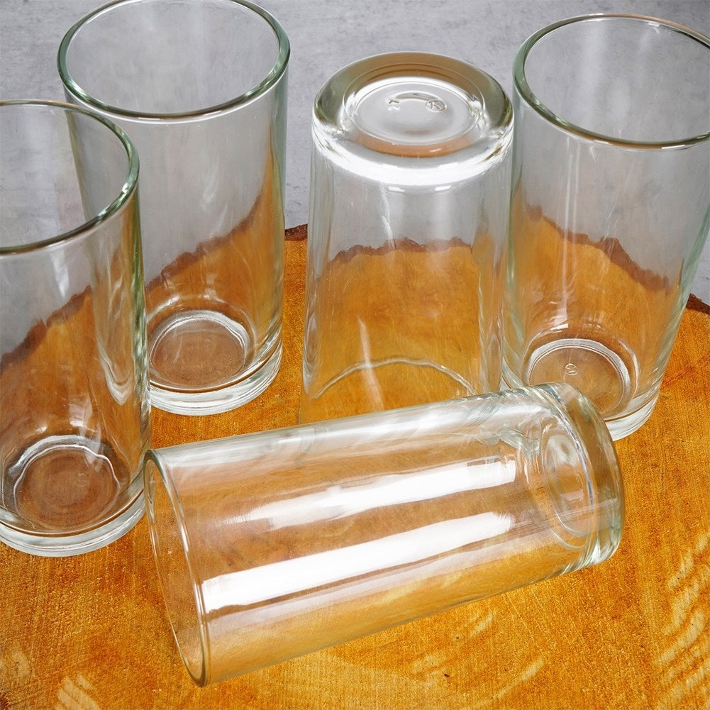 Set of 8 glasses, 230 ml - Thick, transparent glass for drinks