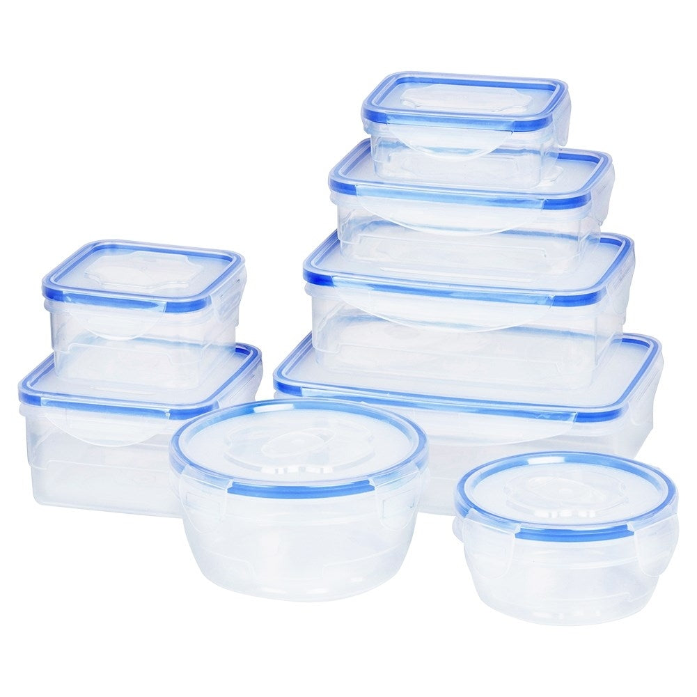 Set of 8 lunch boxes in different shapes and sizes