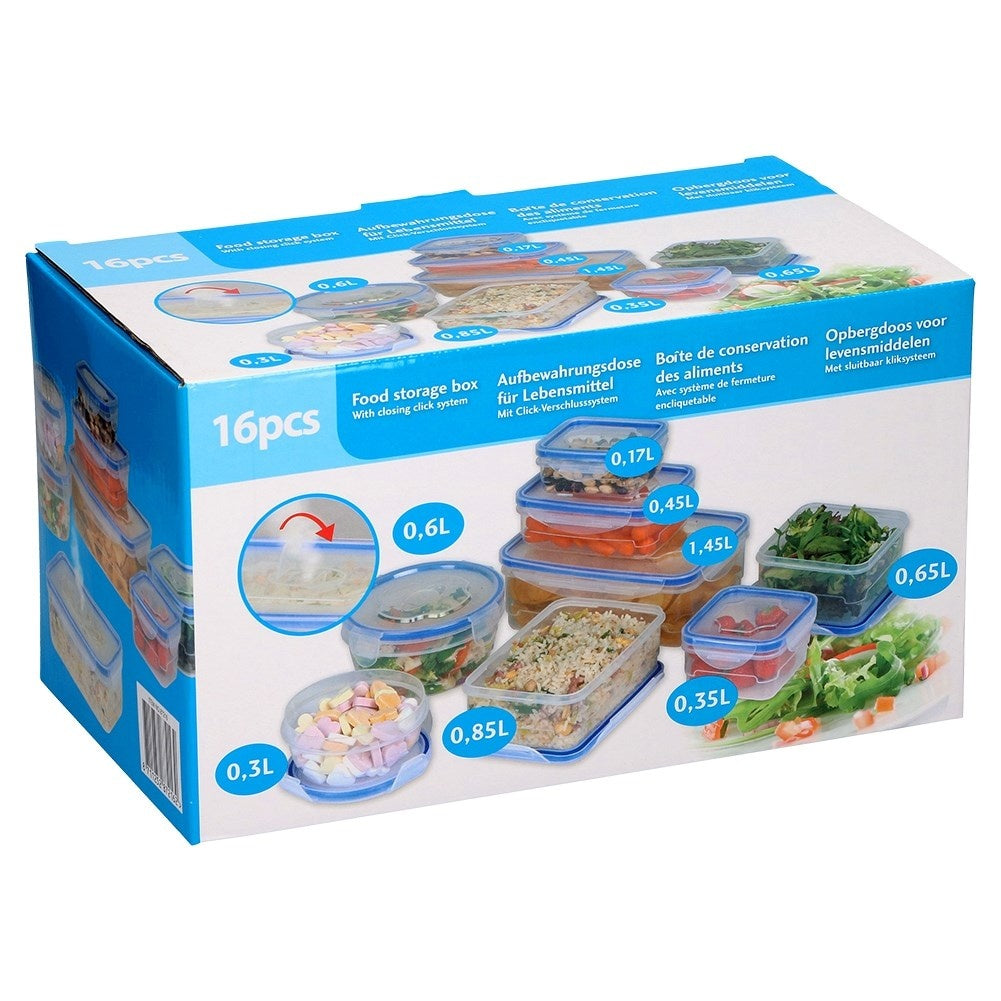 Set of 8 lunch boxes in different shapes and sizes