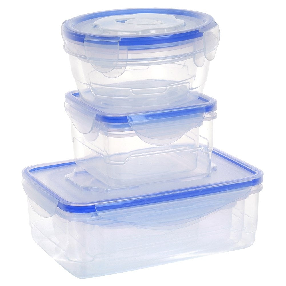 Set of 8 lunch boxes in different shapes and sizes