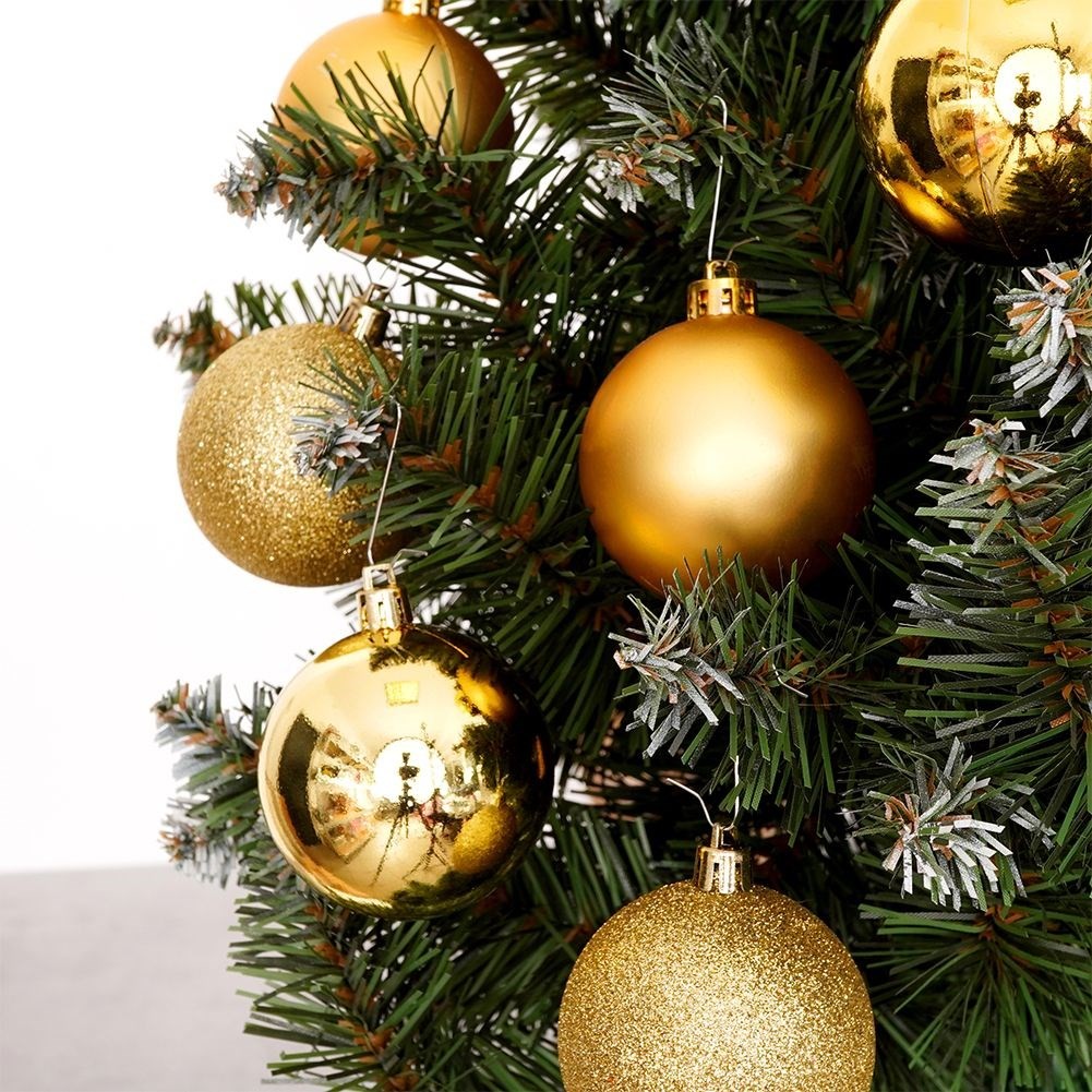 Set of 9 Unbreakable Christmas Baubles in Gold for the Tree