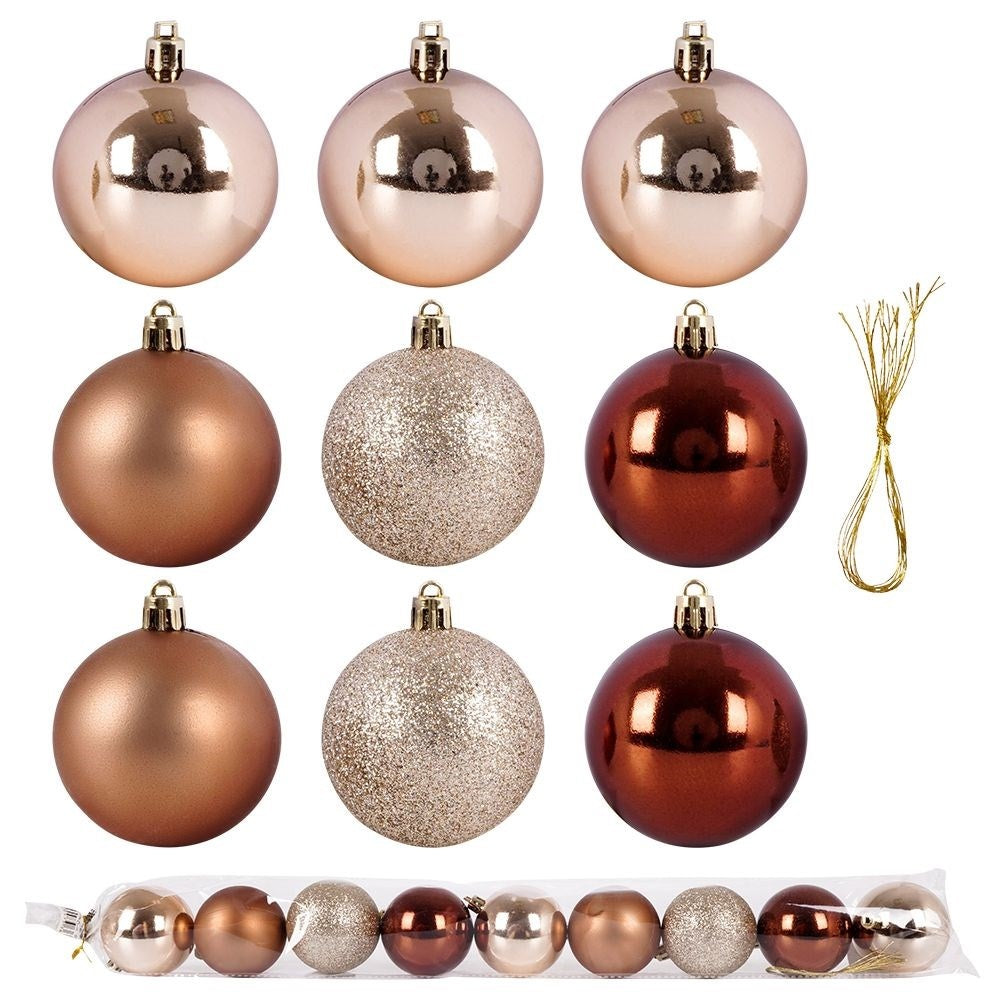Set of 9 unbreakable and sparkling Christmas tree balls