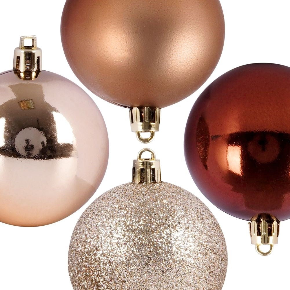 Set of 9 unbreakable and sparkling Christmas tree balls