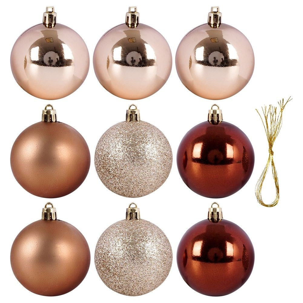 Set of 9 unbreakable and sparkling Christmas tree balls