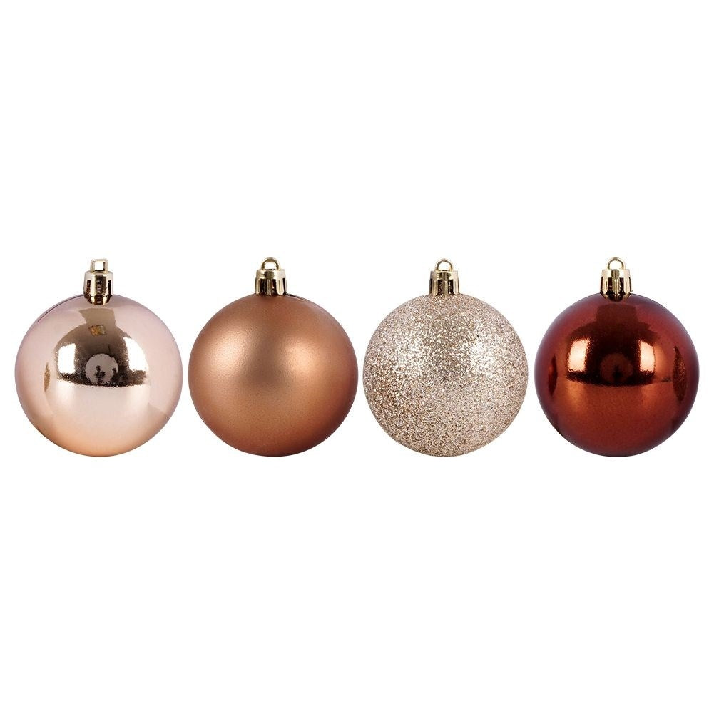Set of 9 unbreakable and sparkling Christmas tree balls