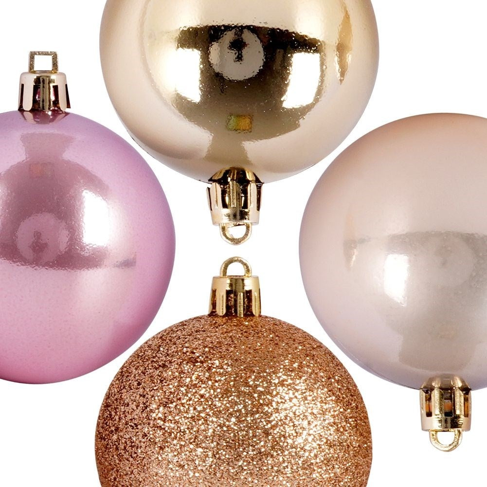 Set of 9 unbreakable, glittery Christmas tree balls