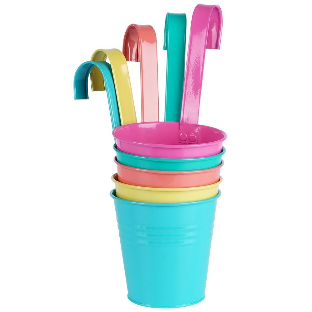 Set of Five Colorful Indoor/Outdoor Hanging Pots