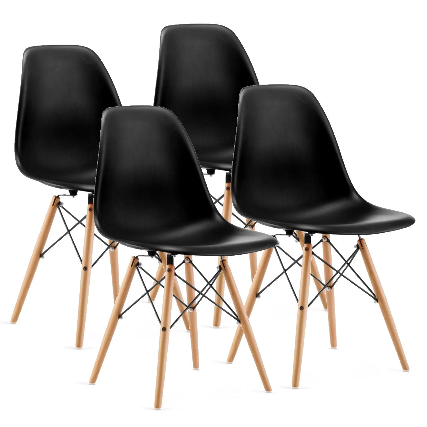 Set of Four Chairs for Living Room Dining Room Black ModernHome