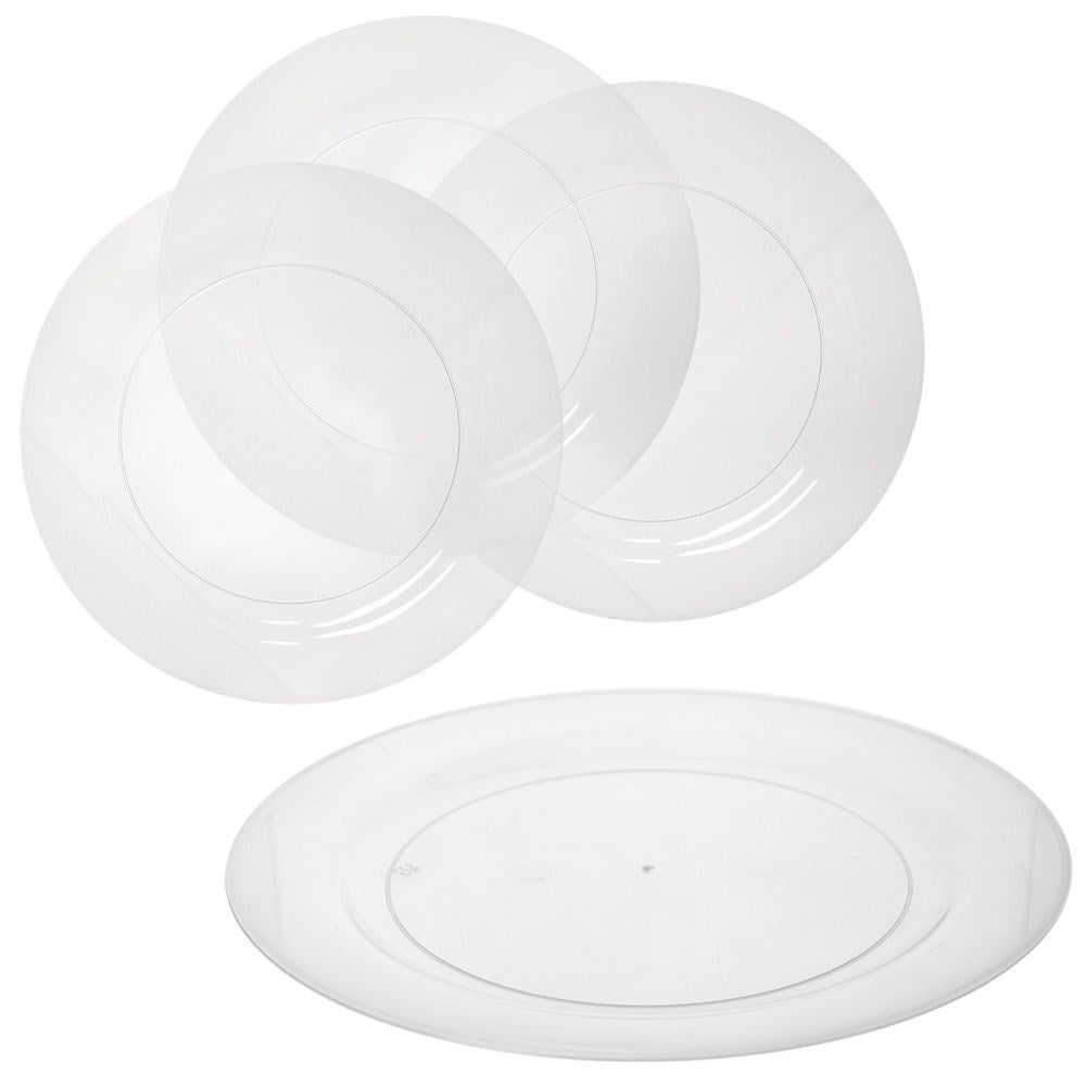 Set of Four Reusable Transparent Plates