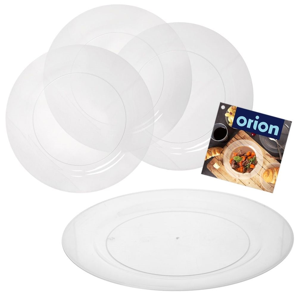Set of Four Reusable Transparent Plates