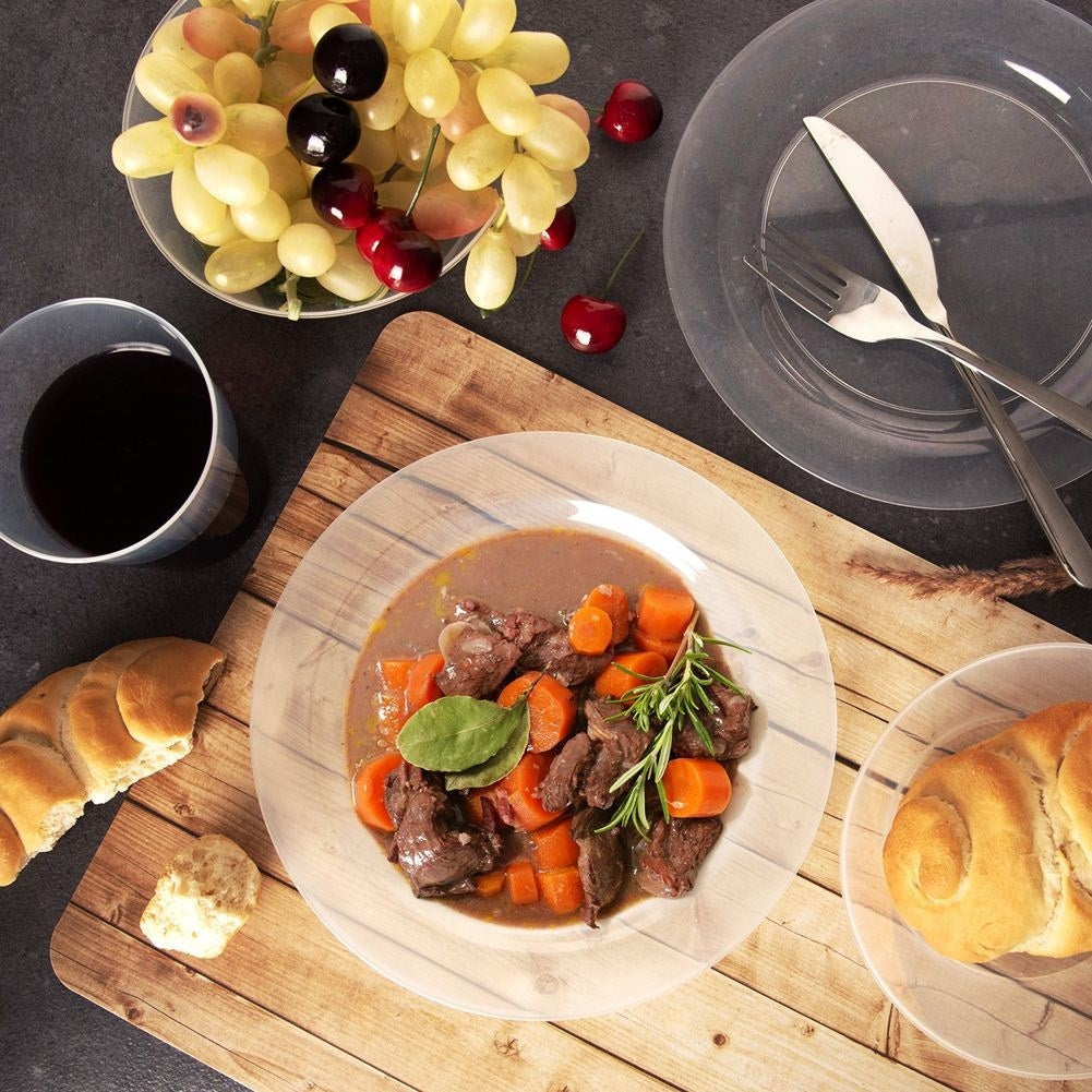 Set of Four Reusable Transparent Plates