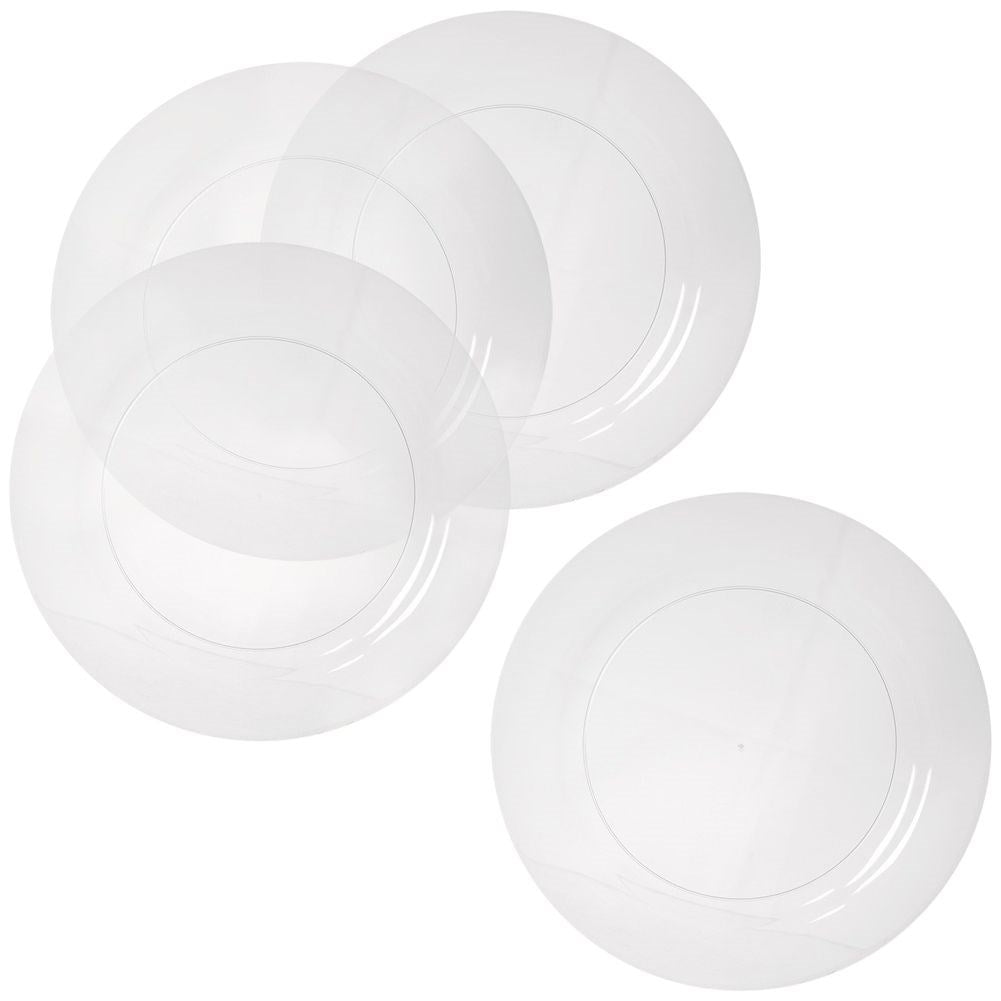 Set of Four Reusable Transparent Plates