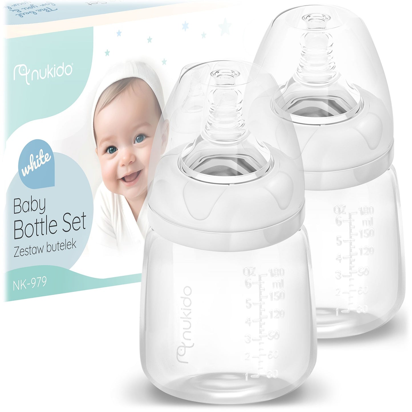 Set of PP milk bottles, 2 pcs. Nukido