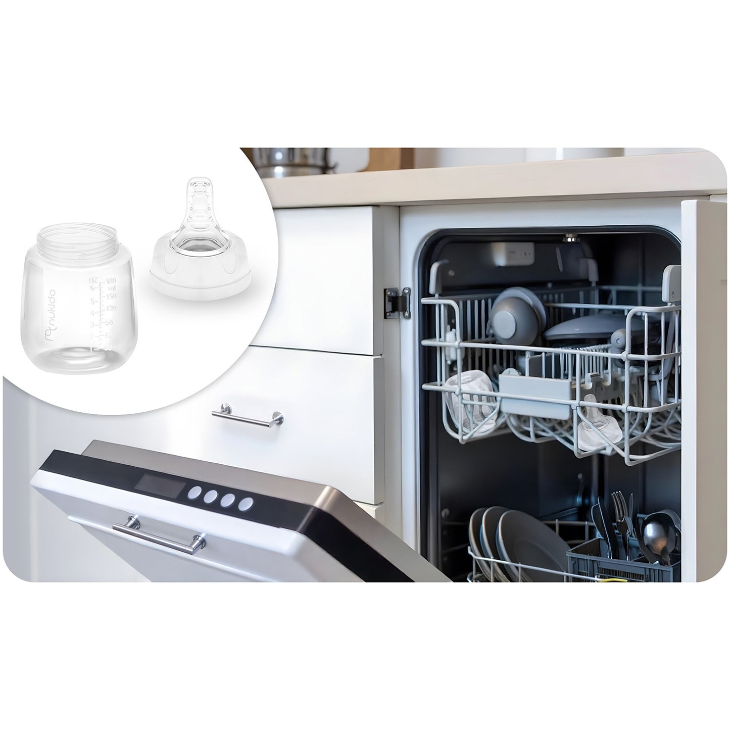 Set of PP milk bottles, 2 pcs. Nukido