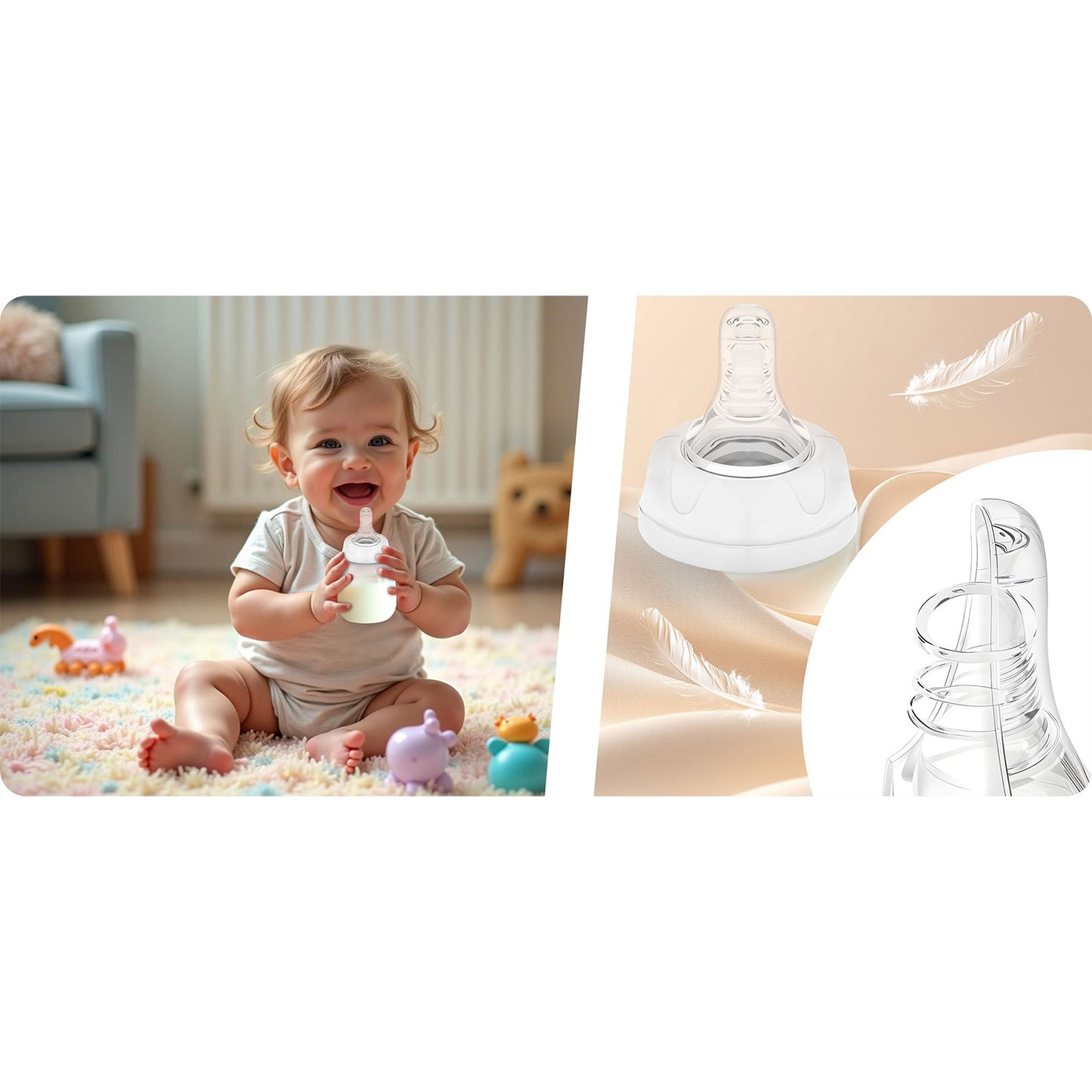 Set of PP milk bottles, 2 pcs. Nukido