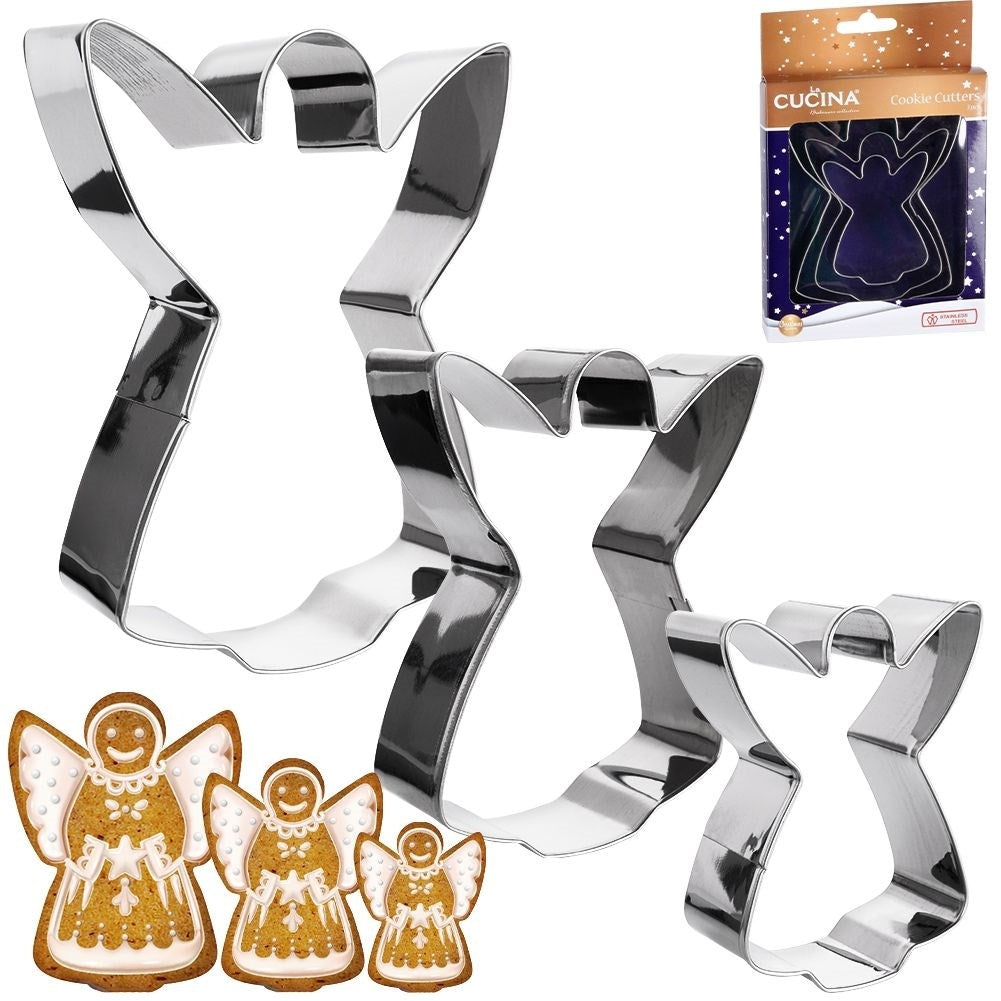 Set of Three Angel Cake Molds in Stainless Steel