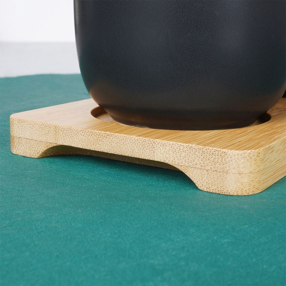 Set of Three Bowls on Bamboo Tray for Serving