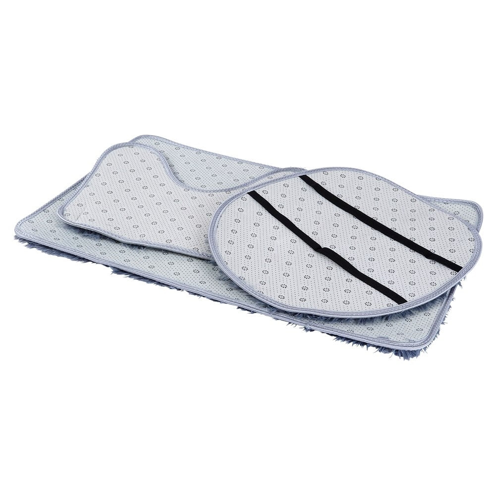 Set of Three Soft Navy Blue Bathroom Rugs