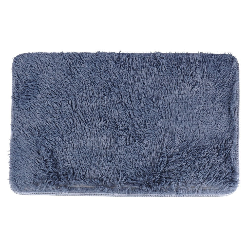 Set of Three Soft Navy Blue Bathroom Rugs