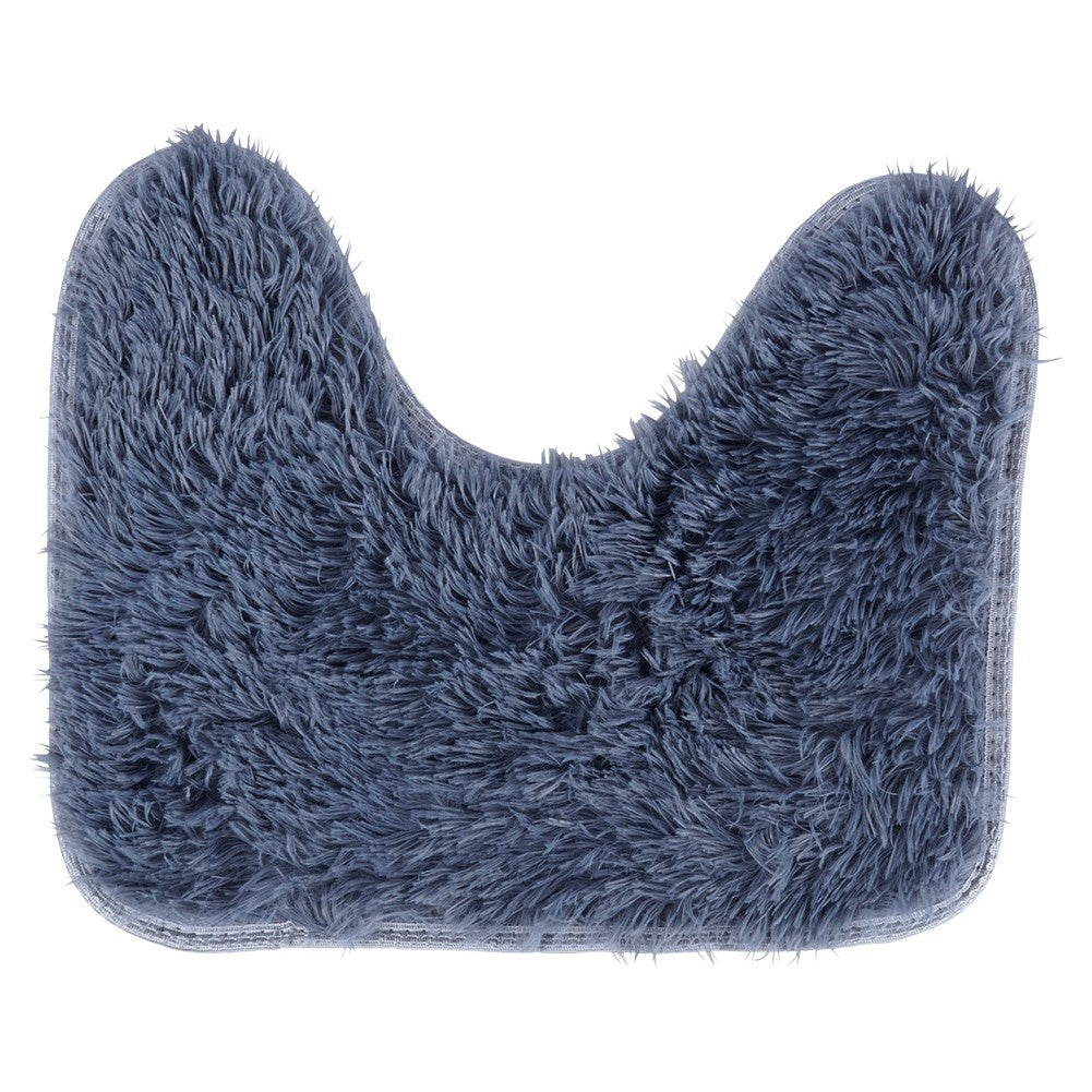 Set of Three Soft Navy Blue Bathroom Rugs