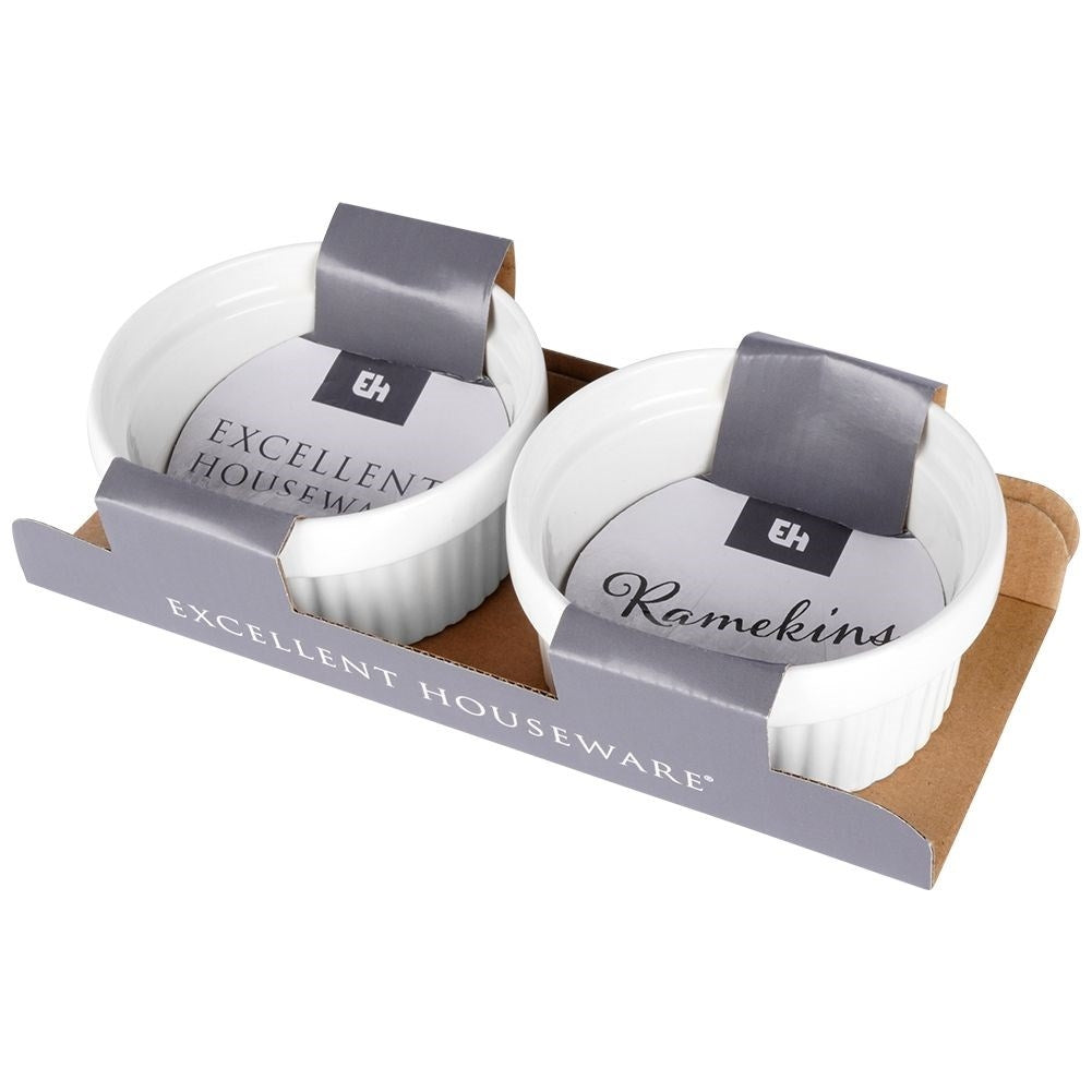 Set of Two Baking Dishes in White Ceramic for All Delicacies