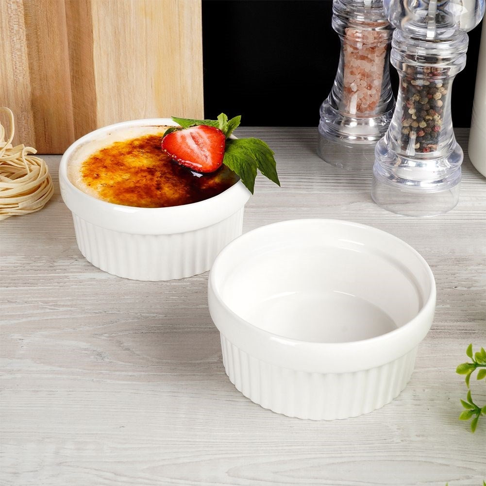 Set of Two Baking Dishes in White Ceramic for All Delicacies