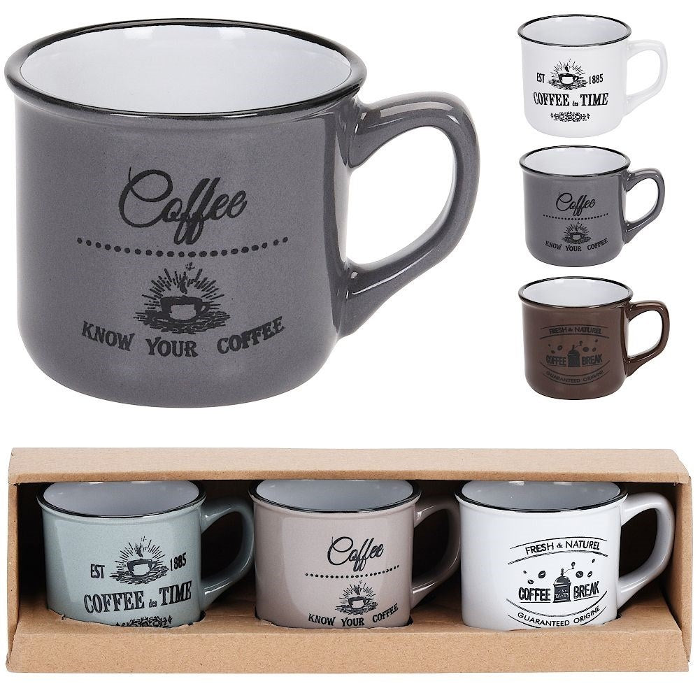 Set of ceramic mugs in a gift box, dishwasher safe