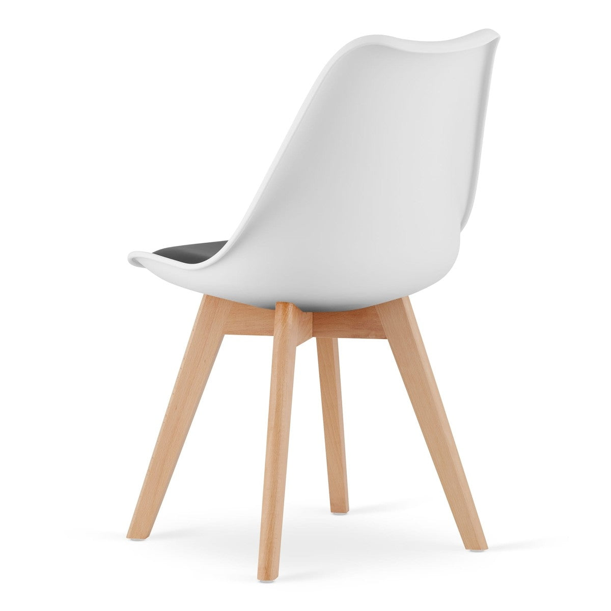 Set of chairs, black and white, wooden legs, 4 pcs