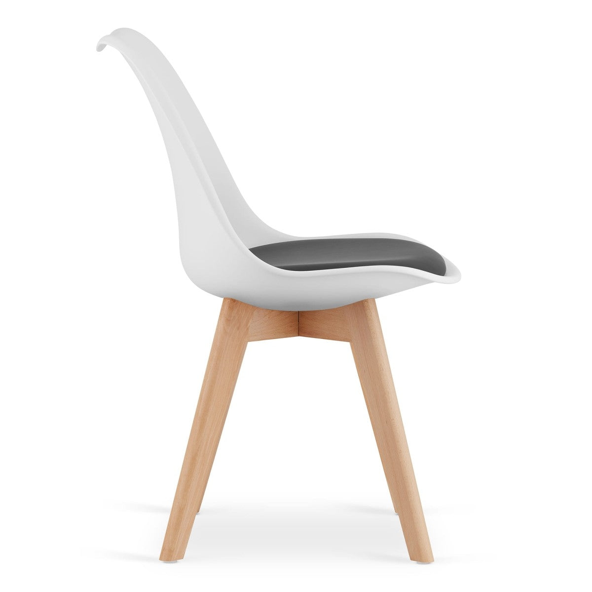 Set of chairs, black and white, wooden legs, 4 pcs