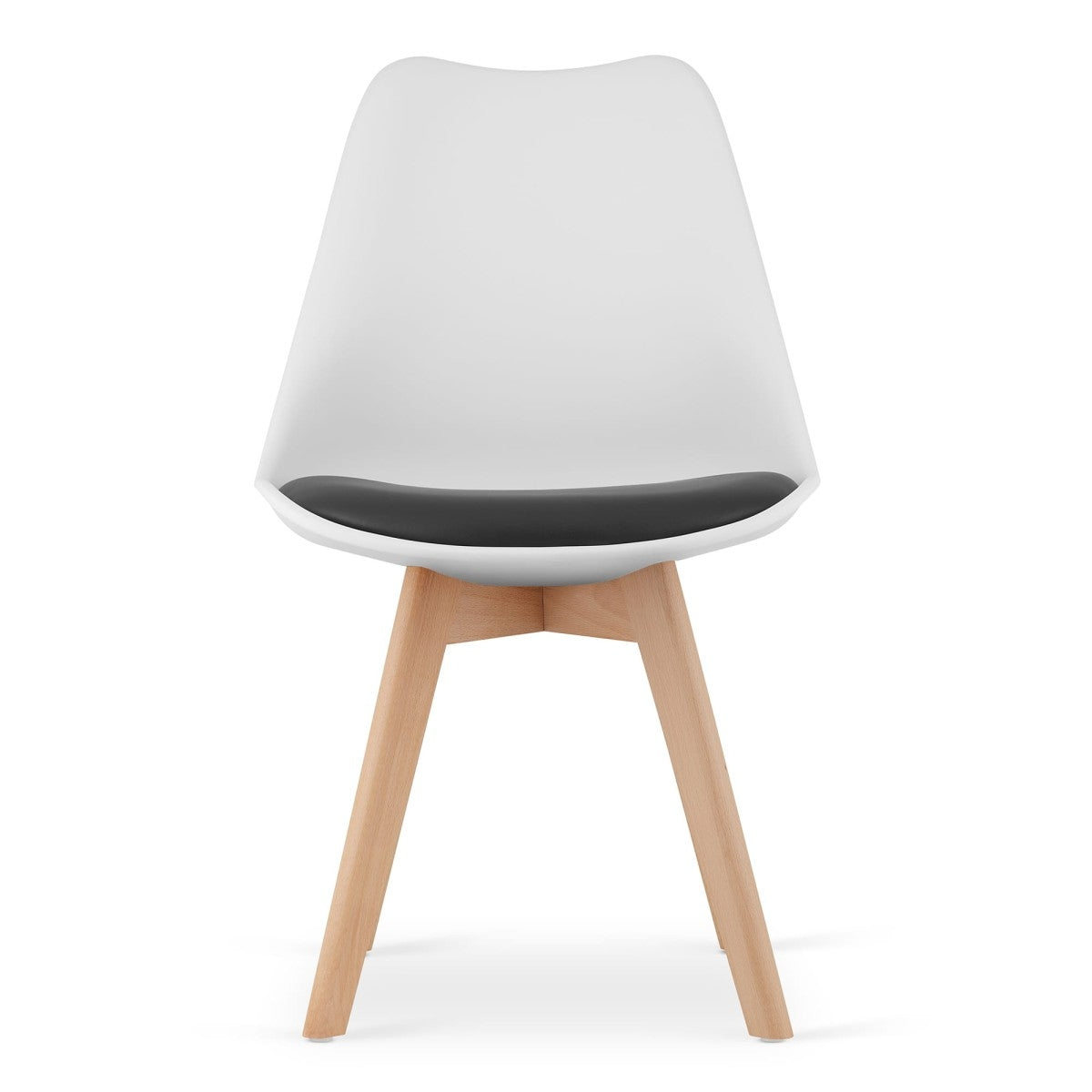 Set of chairs, black and white, wooden legs, 4 pcs