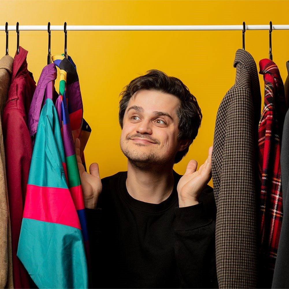 Set of five rotating clothes hangers