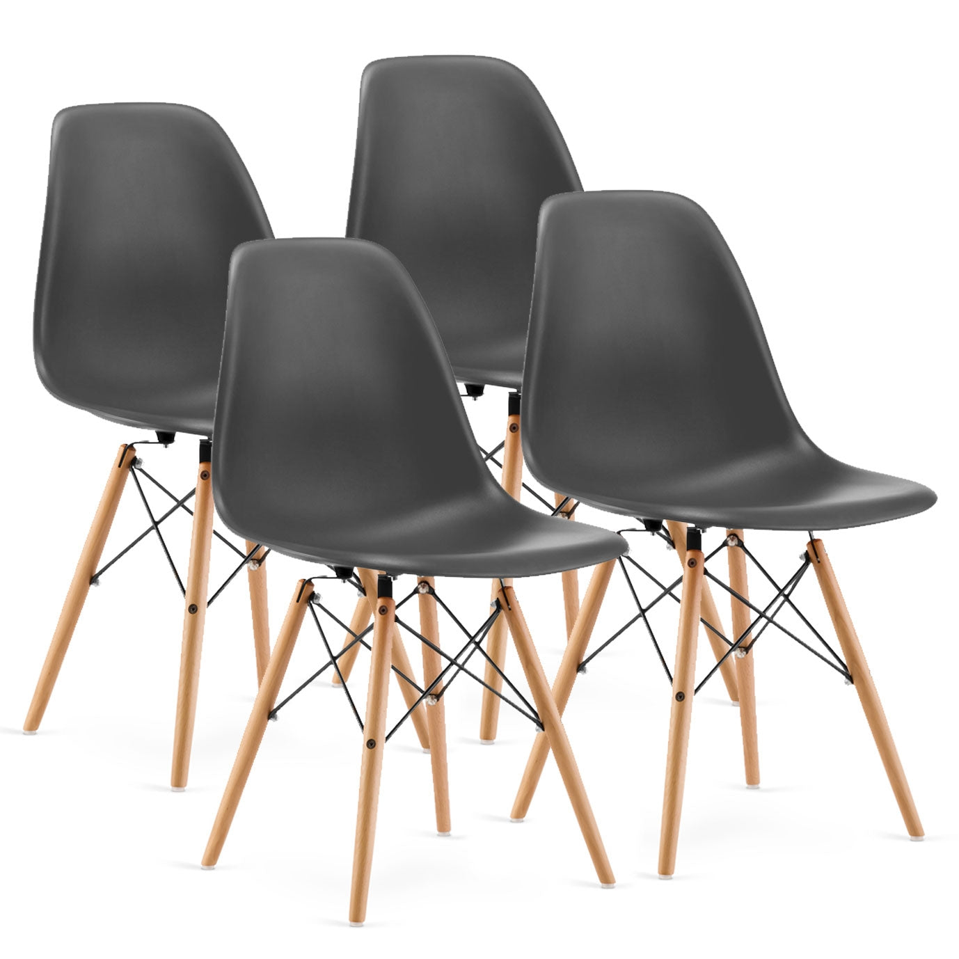Set of four chairs for the living room dining room Gray