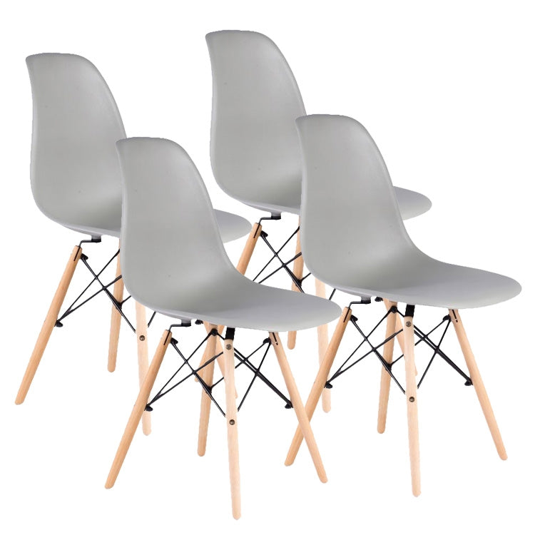 Set of four white chairs for the living room and dining room, light gray