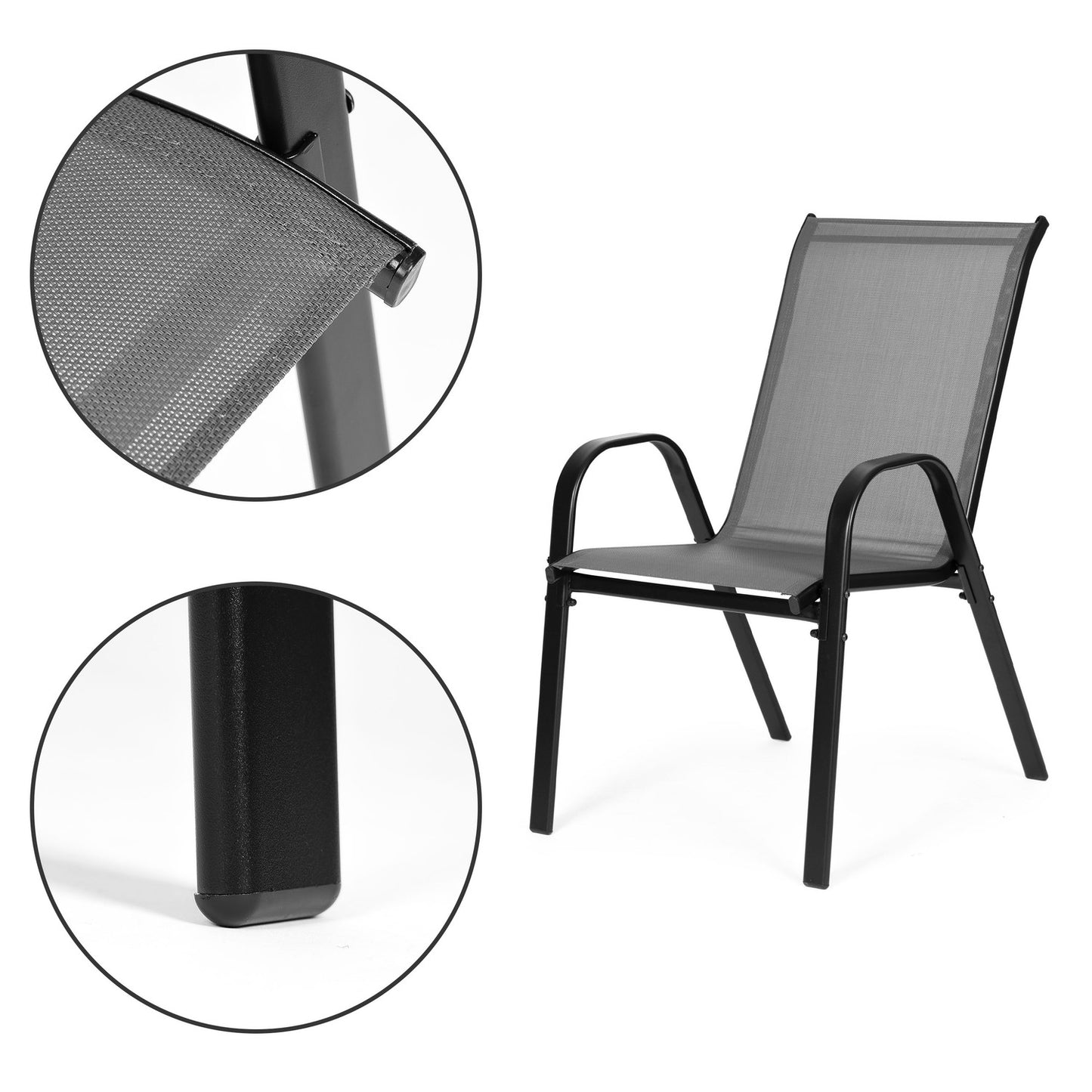Set of garden chairs for the terrace, balcony, gray