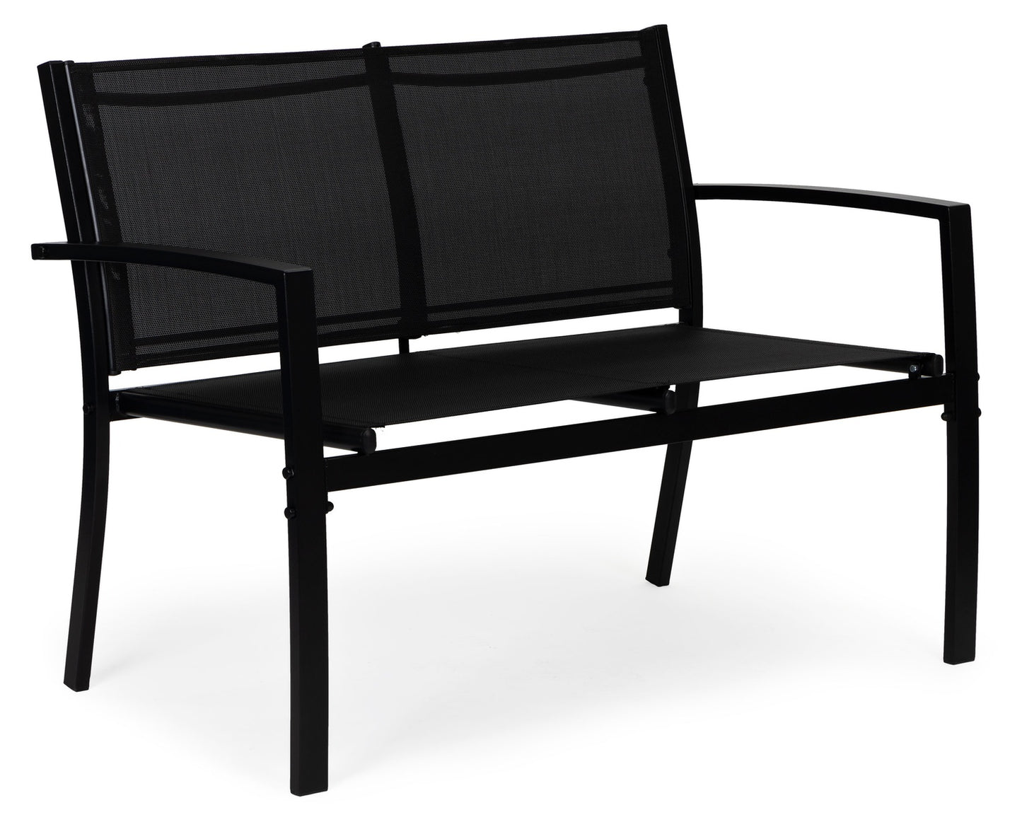 Set of garden furniture: table, bench, armchairs, metal