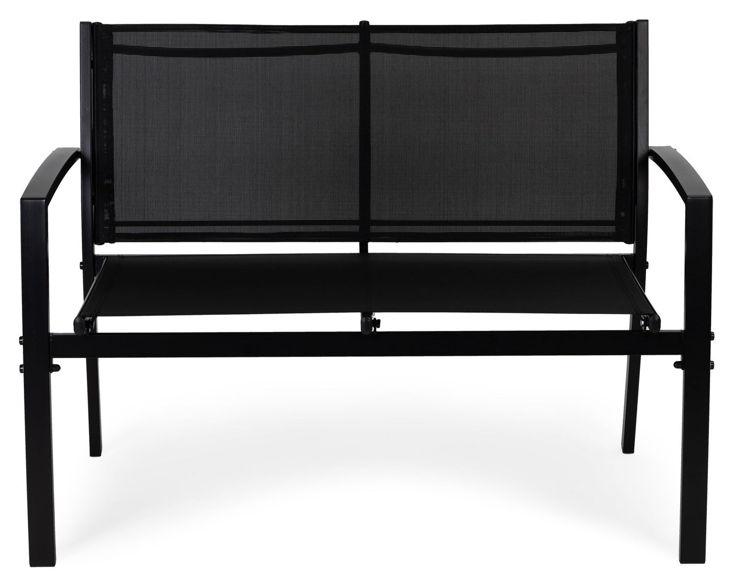Set of garden furniture: table, bench, armchairs, metal
