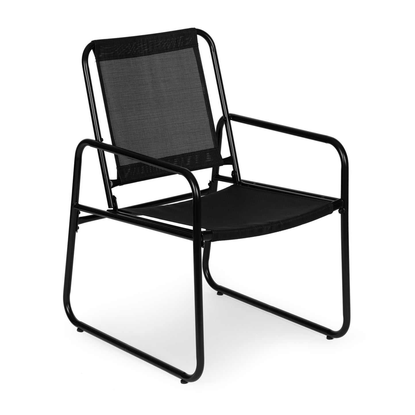 Set of garden furniture, two chairs, black table