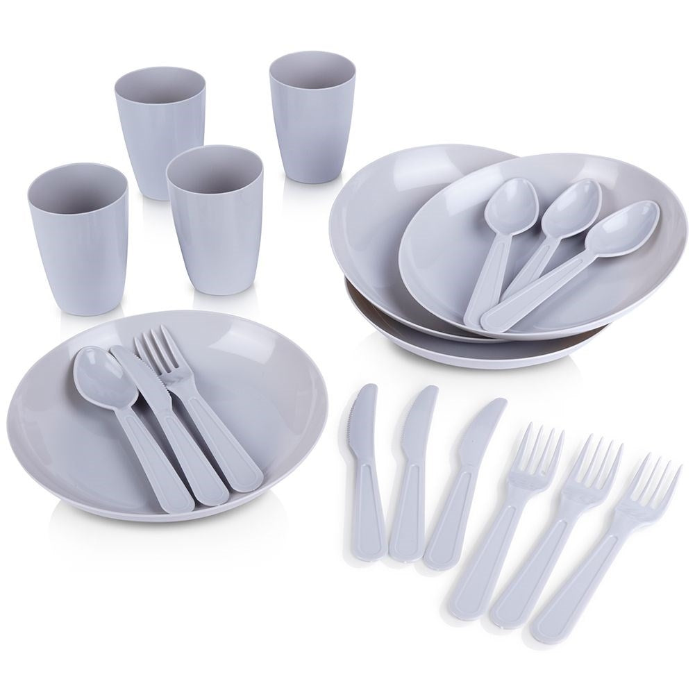 Set of plates and cutlery for 4 people, 20 pieces