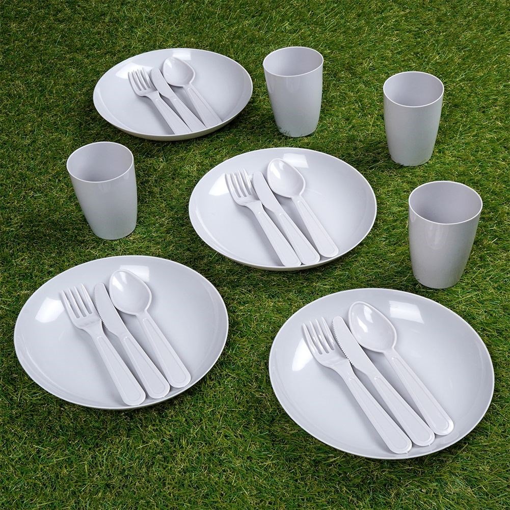 Set of plates and cutlery for 4 people, 20 pieces