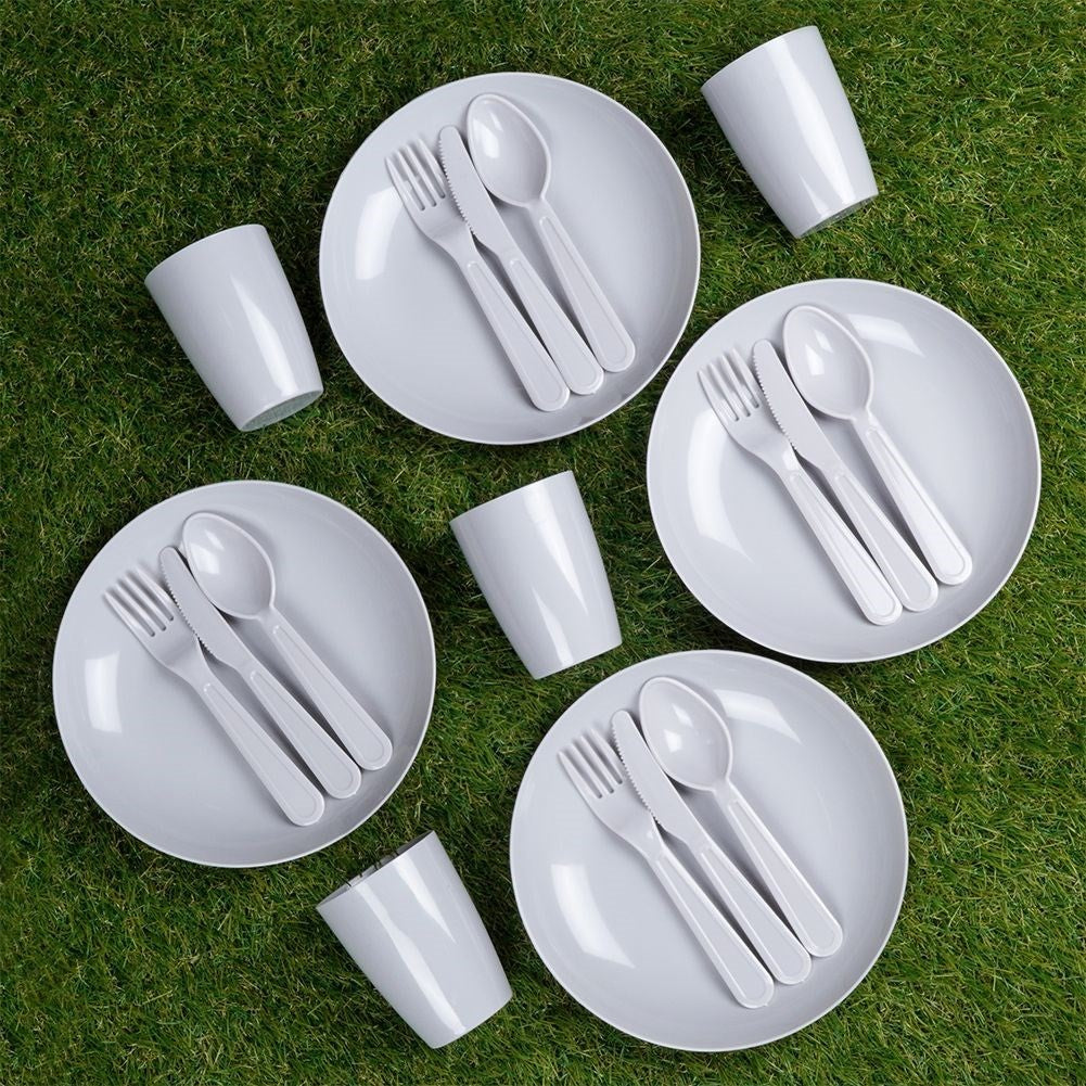 Set of plates and cutlery for 4 people, 20 pieces