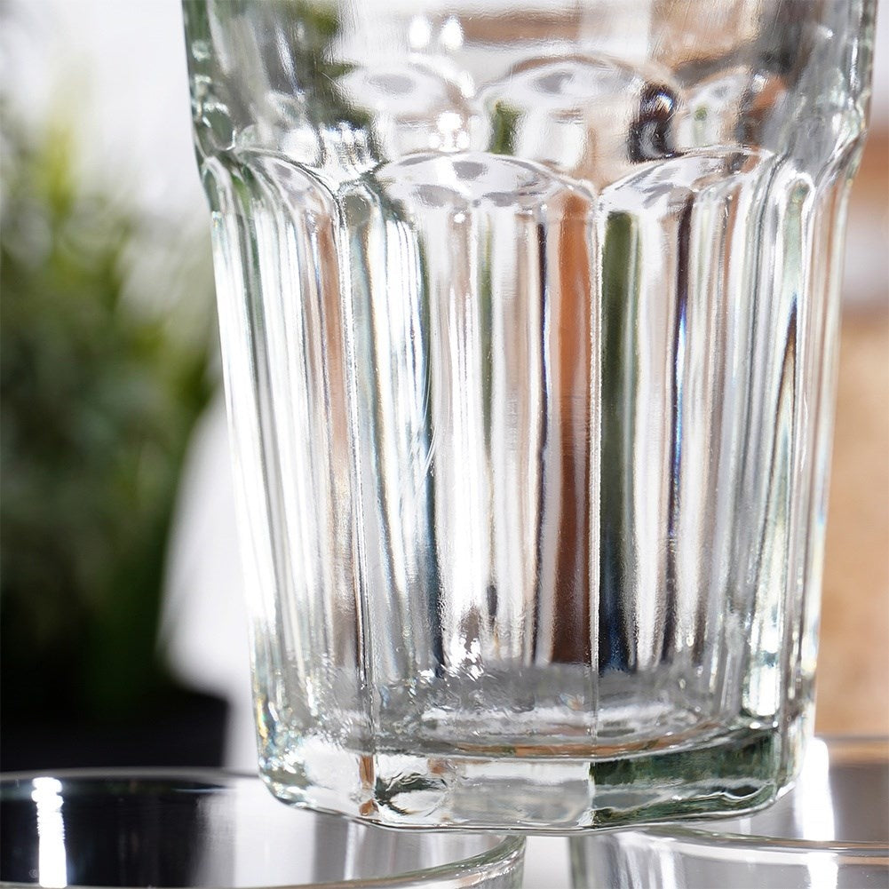 Set of six glasses, 360 ml - thick clear glass, for all drinks