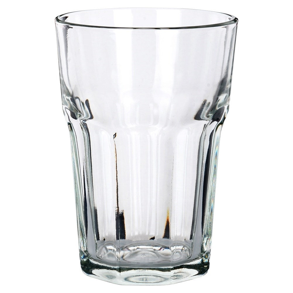 Set of six glasses, 360 ml - thick clear glass, for all drinks