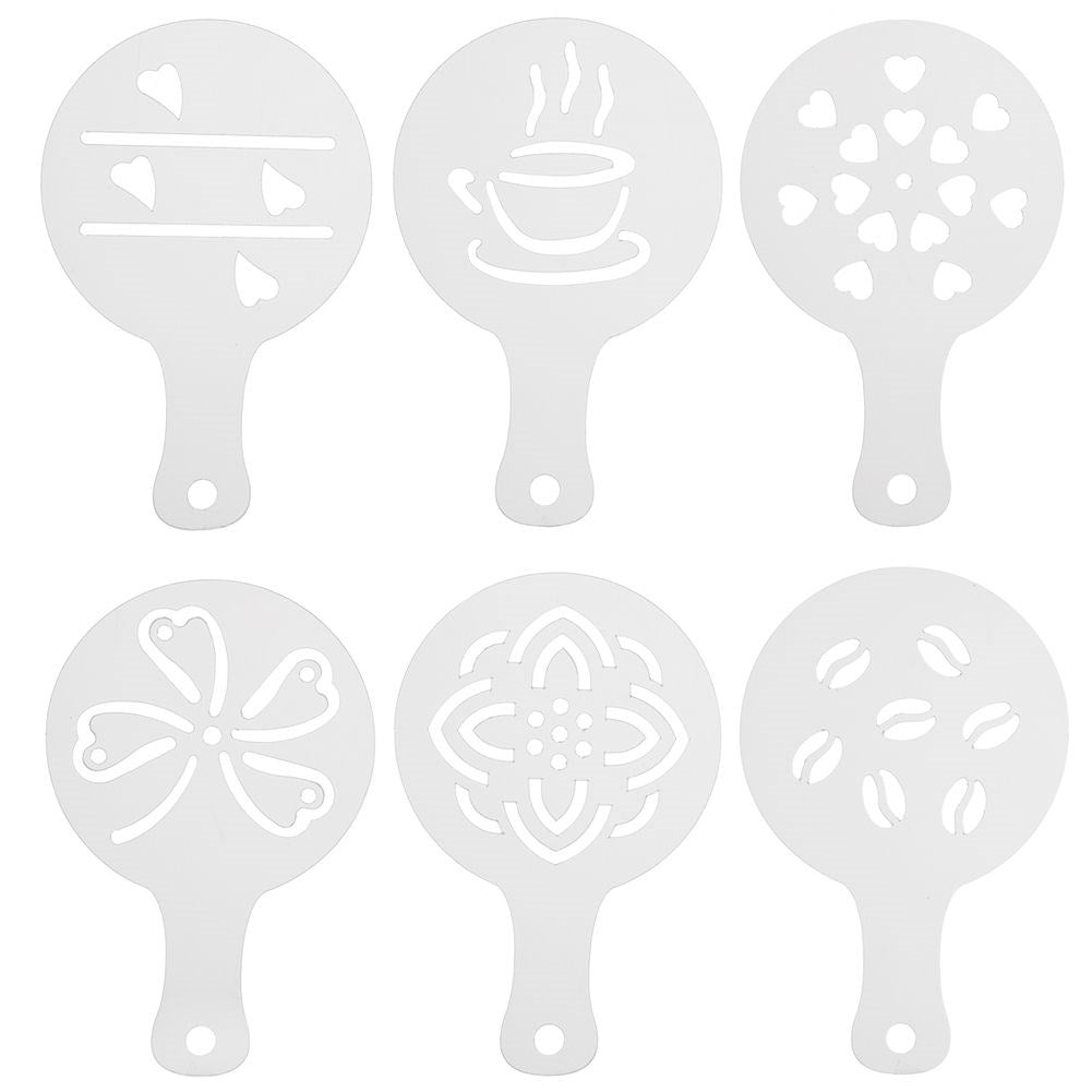 Set of six templates for coffee and dessert decorations
