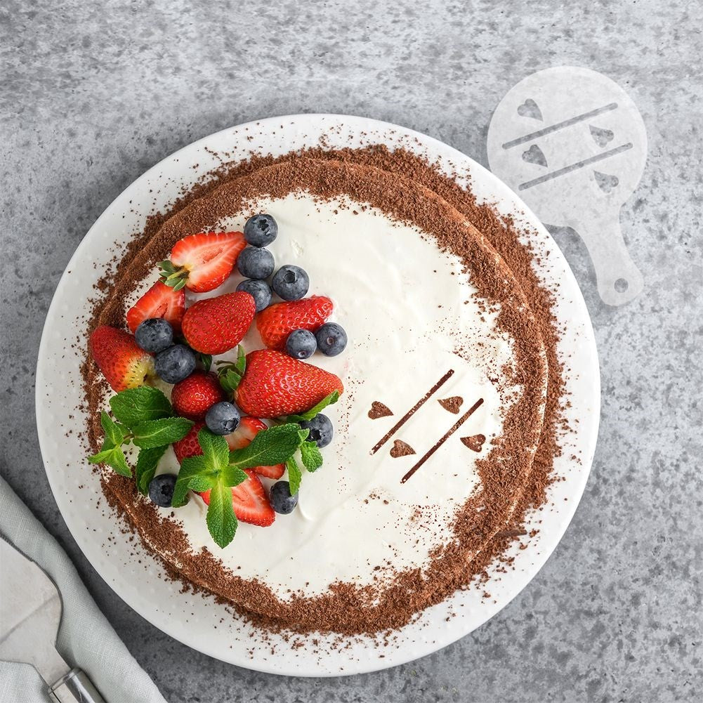 Set of six templates for coffee and dessert decorations