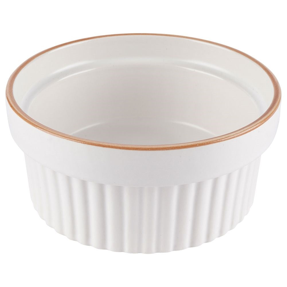 Set of small porcelain bowls for baking and serving
