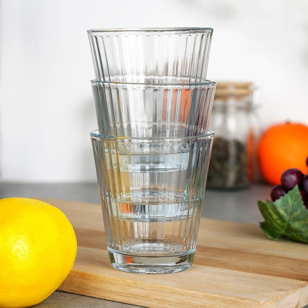 Set of three glasses, 220 ml, thick transparent glass