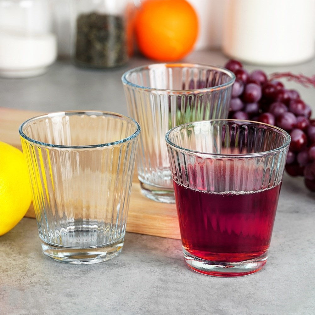 Set of three glasses, 220 ml, thick transparent glass