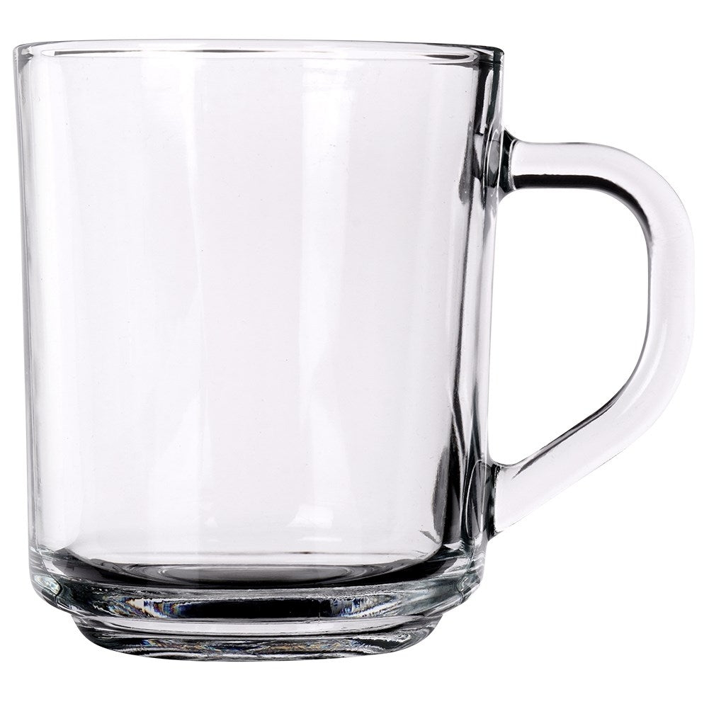 Set of three glasses with handles - Thick glass, microwave safe