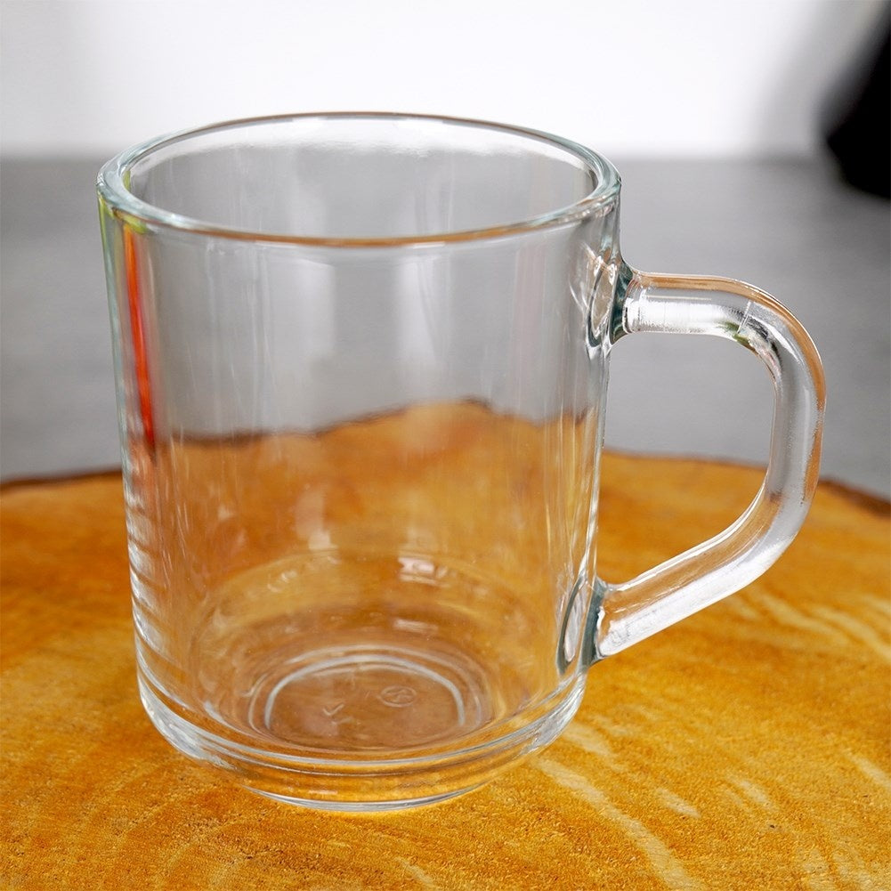 Set of three glasses with handles - Thick glass, microwave safe